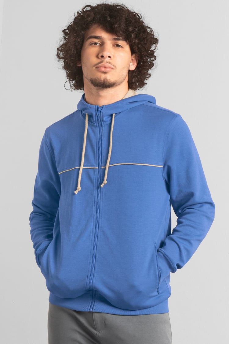 Heavy Jersey Zip Through Hoodie