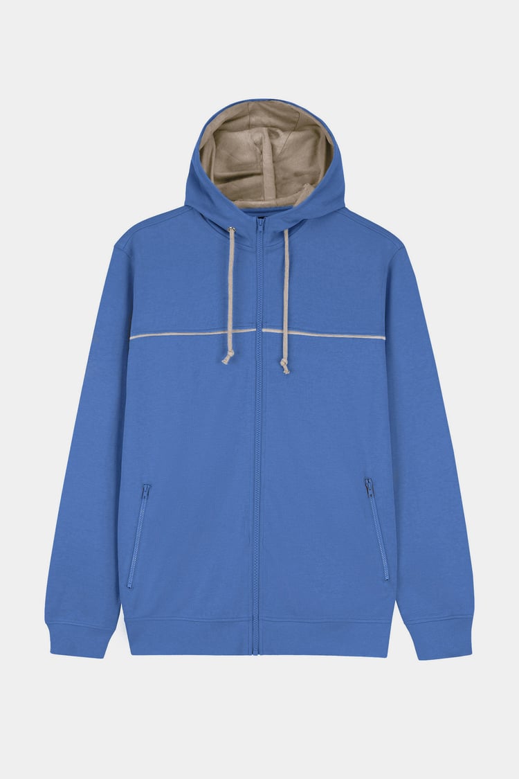 Heavy Jersey Zip Through Hoodie