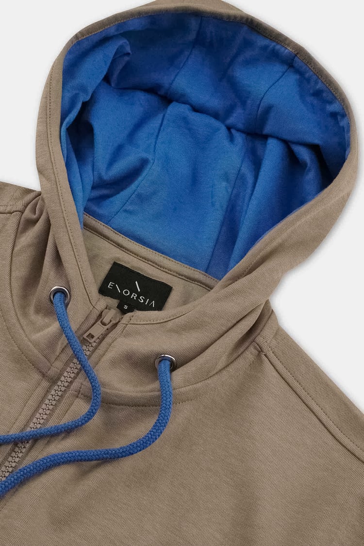 Heavy Jersey Zip Through Hoodie