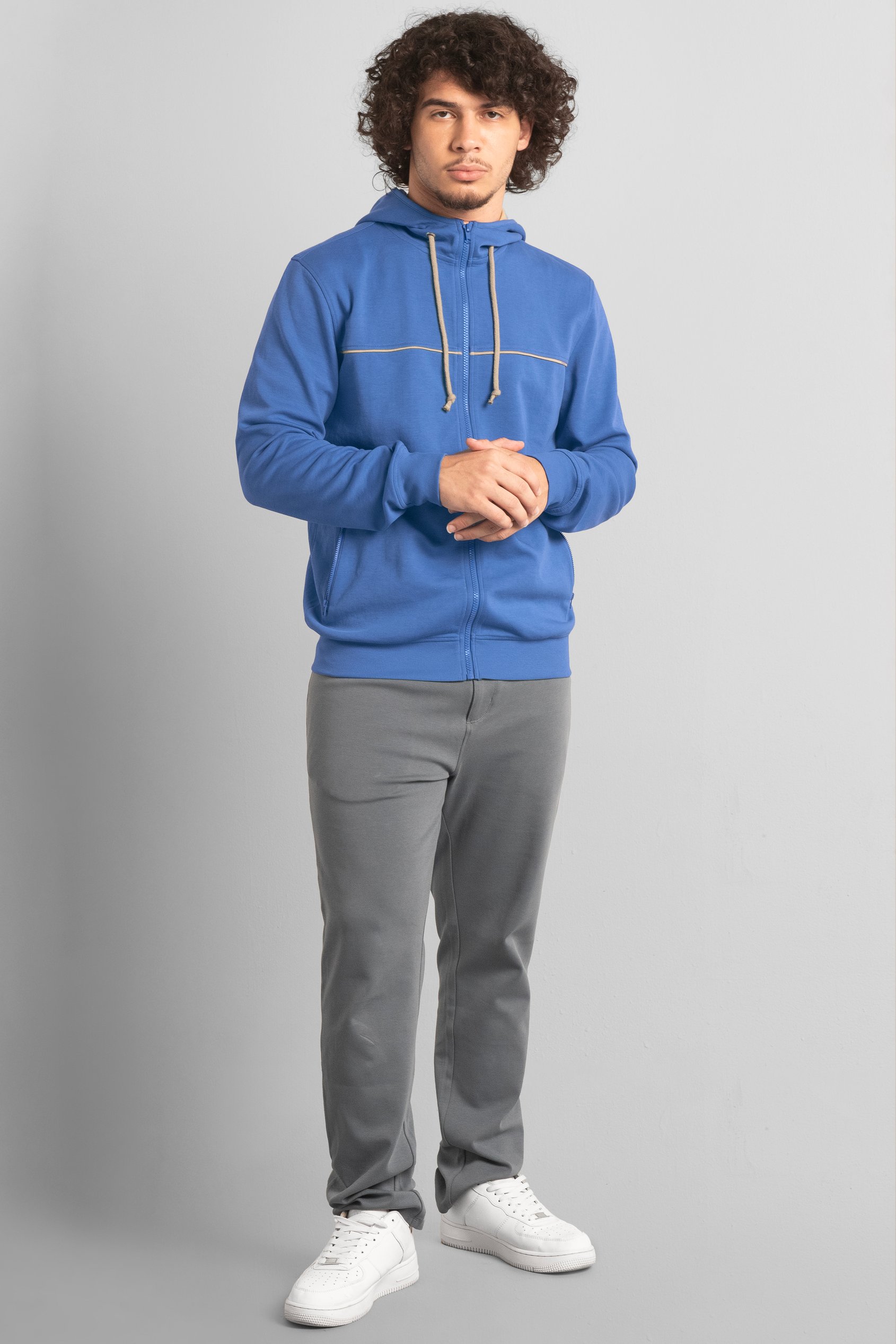 Heavy Jersey Zip Through Hoodie