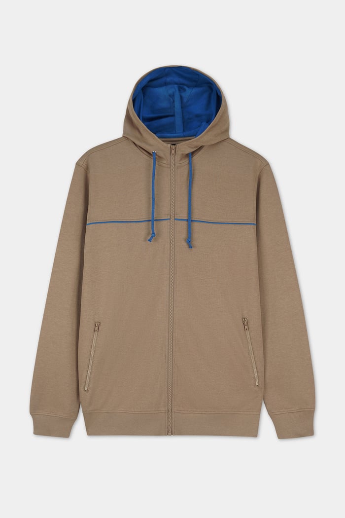 Heavy Jersey Zip Through Hoodie