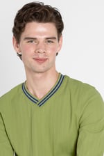 Contrast Ribbing V-Neck Sweatshirt