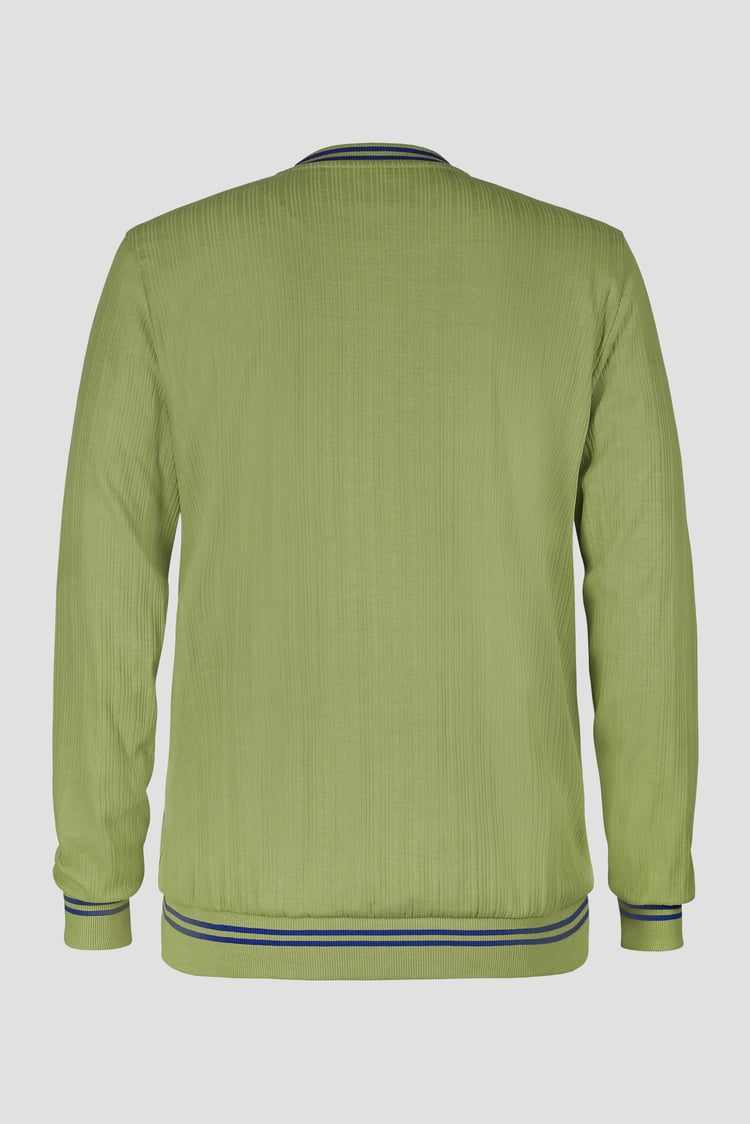 Contrast Ribbing V-Neck Sweatshirt