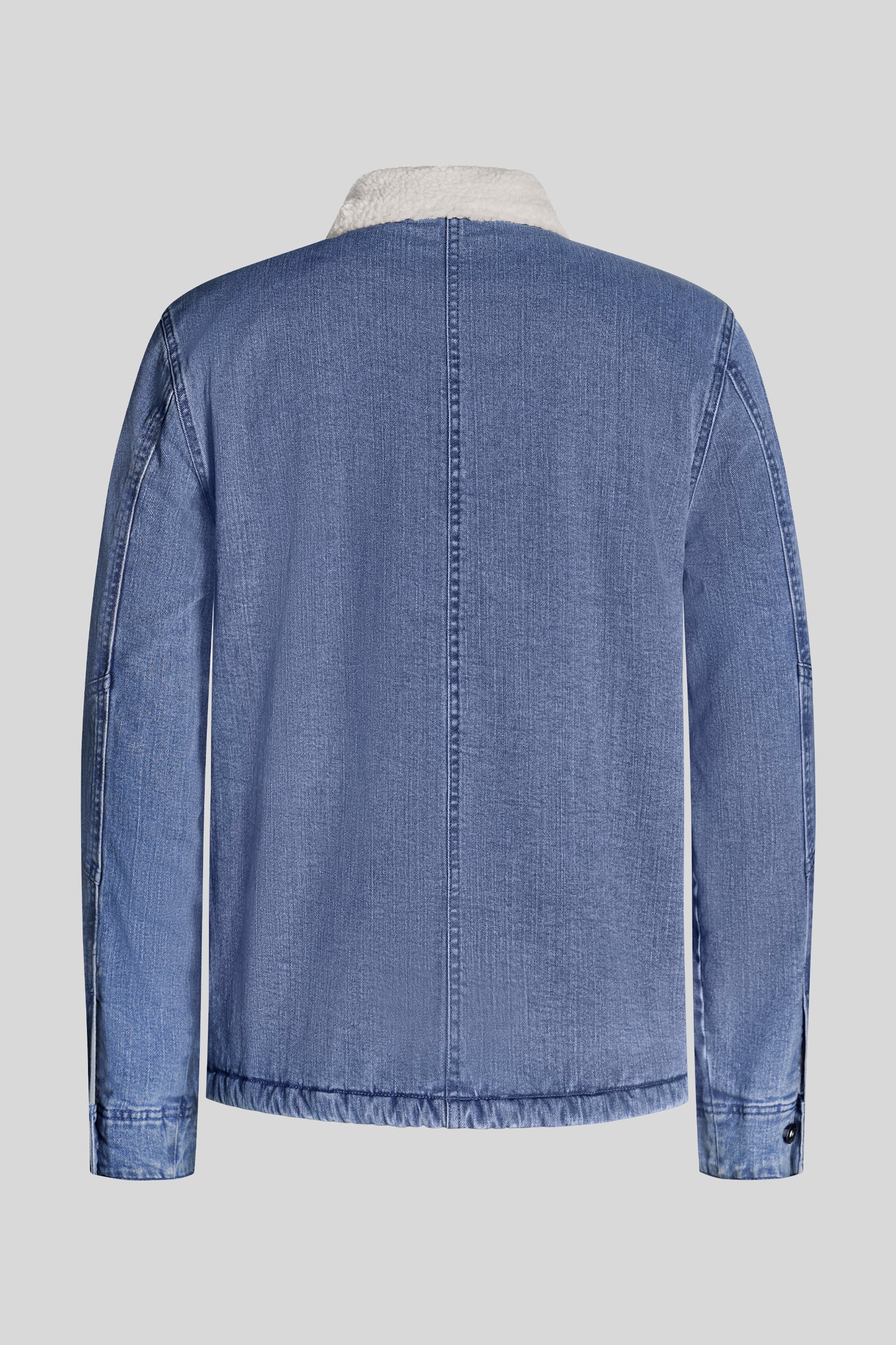 Men's Borg Lined Blue Denim Jacket