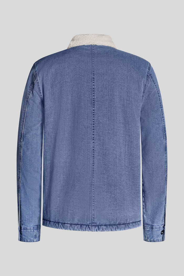Men's Borg Lined Blue Denim Jacket