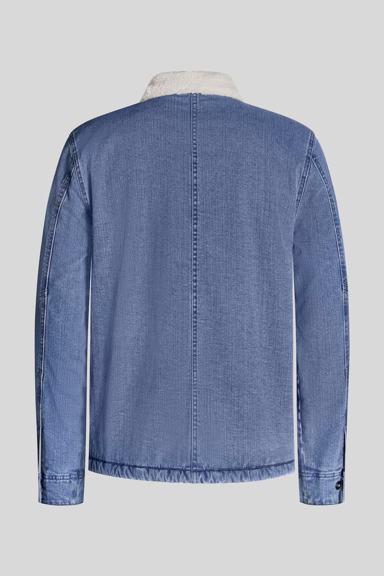 Men's Borg Lined Blue Denim Jacket
