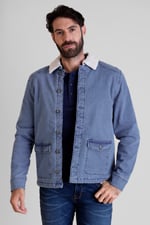 Men's Borg Lined Blue Denim Jacket