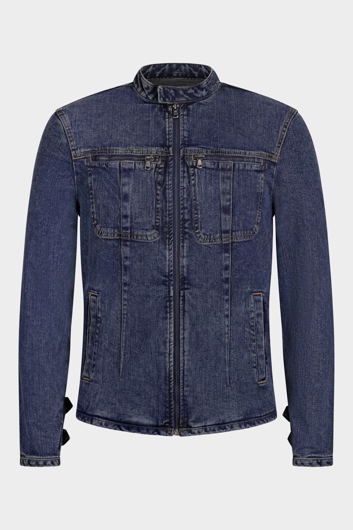 Men's Indigo Biker Denim Jacket
