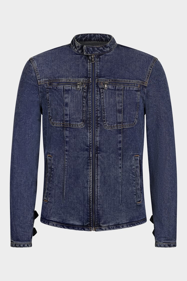 Men's Indigo Biker Denim Jacket