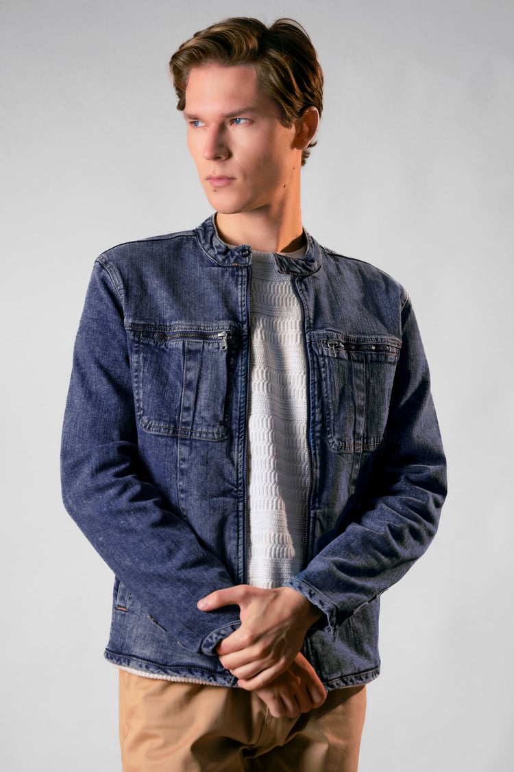 Men's Indigo Biker Denim Jacket