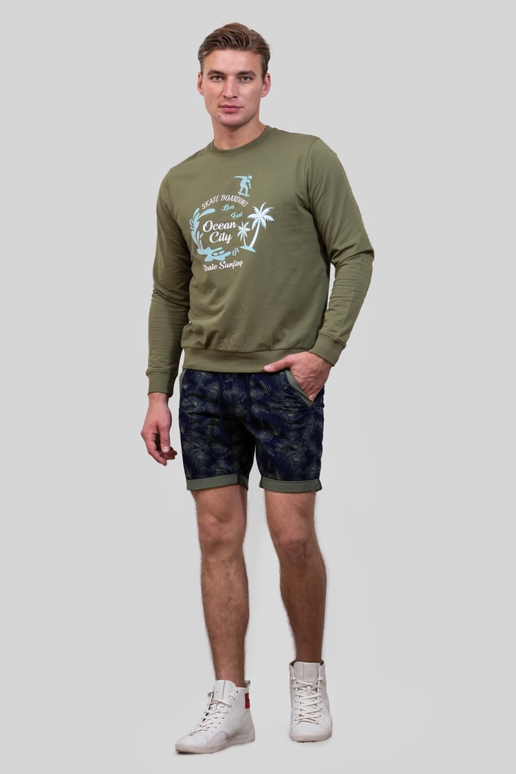 Mens  Printed Cotton Shorts