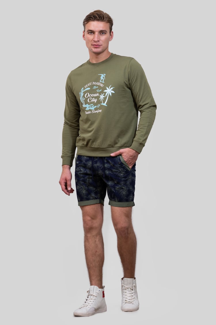 Mens  Printed Cotton Shorts