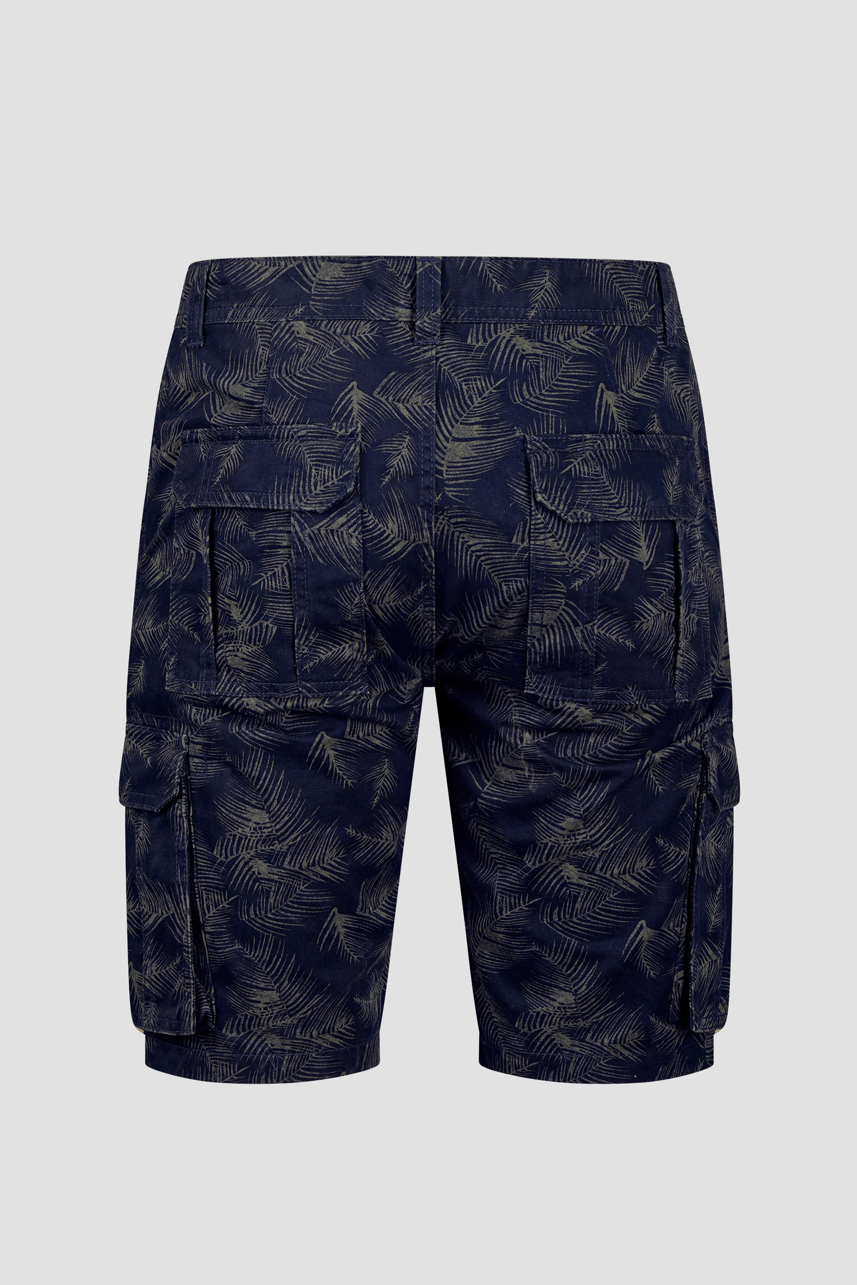 Mens Pure Cotton Palm Print Cargo Shorts