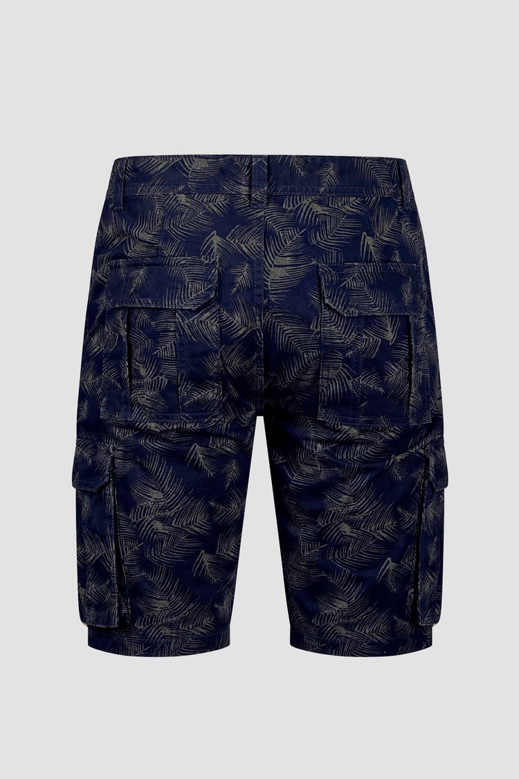 Mens Pure Cotton Palm Print Cargo Shorts