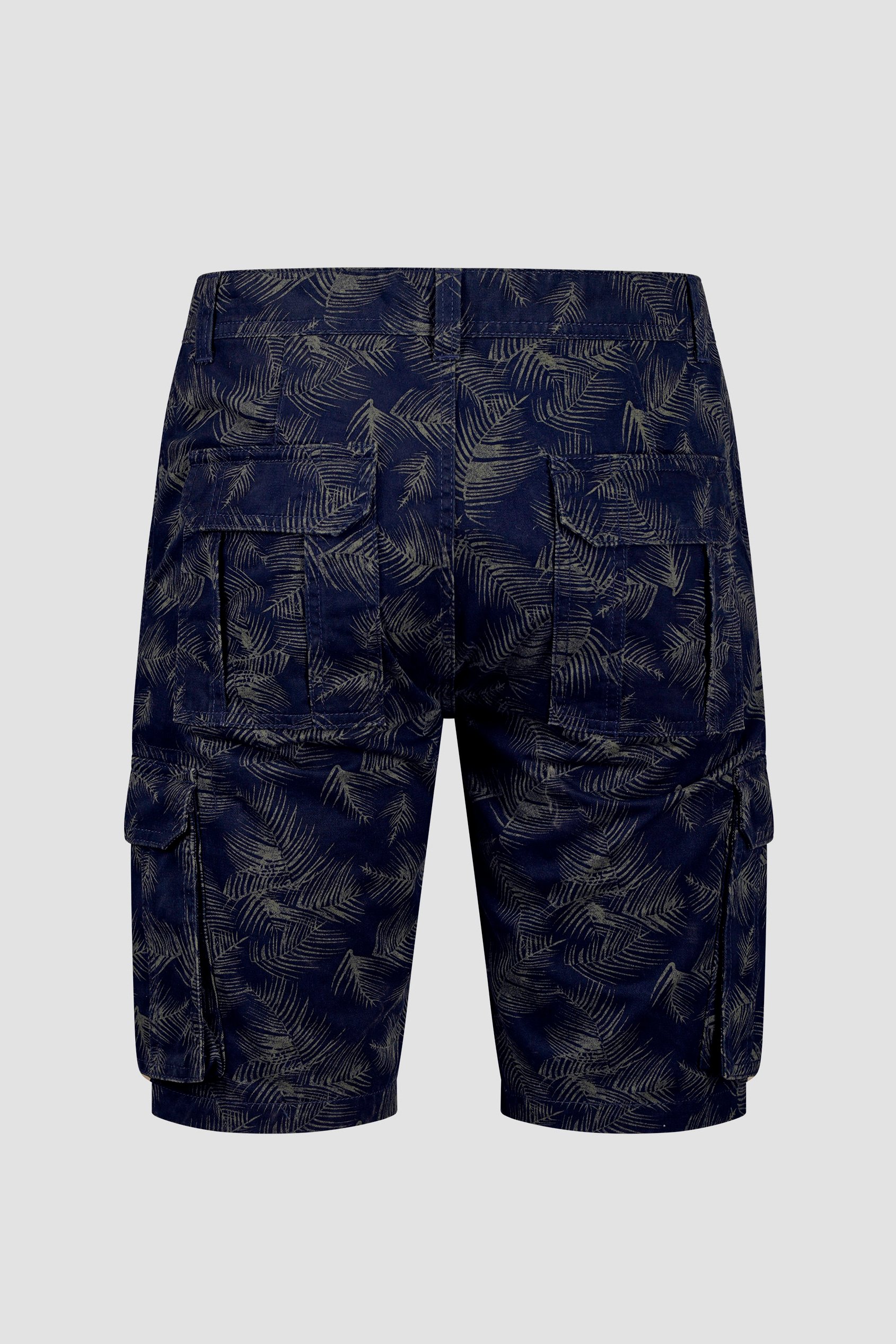 Mens Pure Cotton Palm Print Cargo Shorts