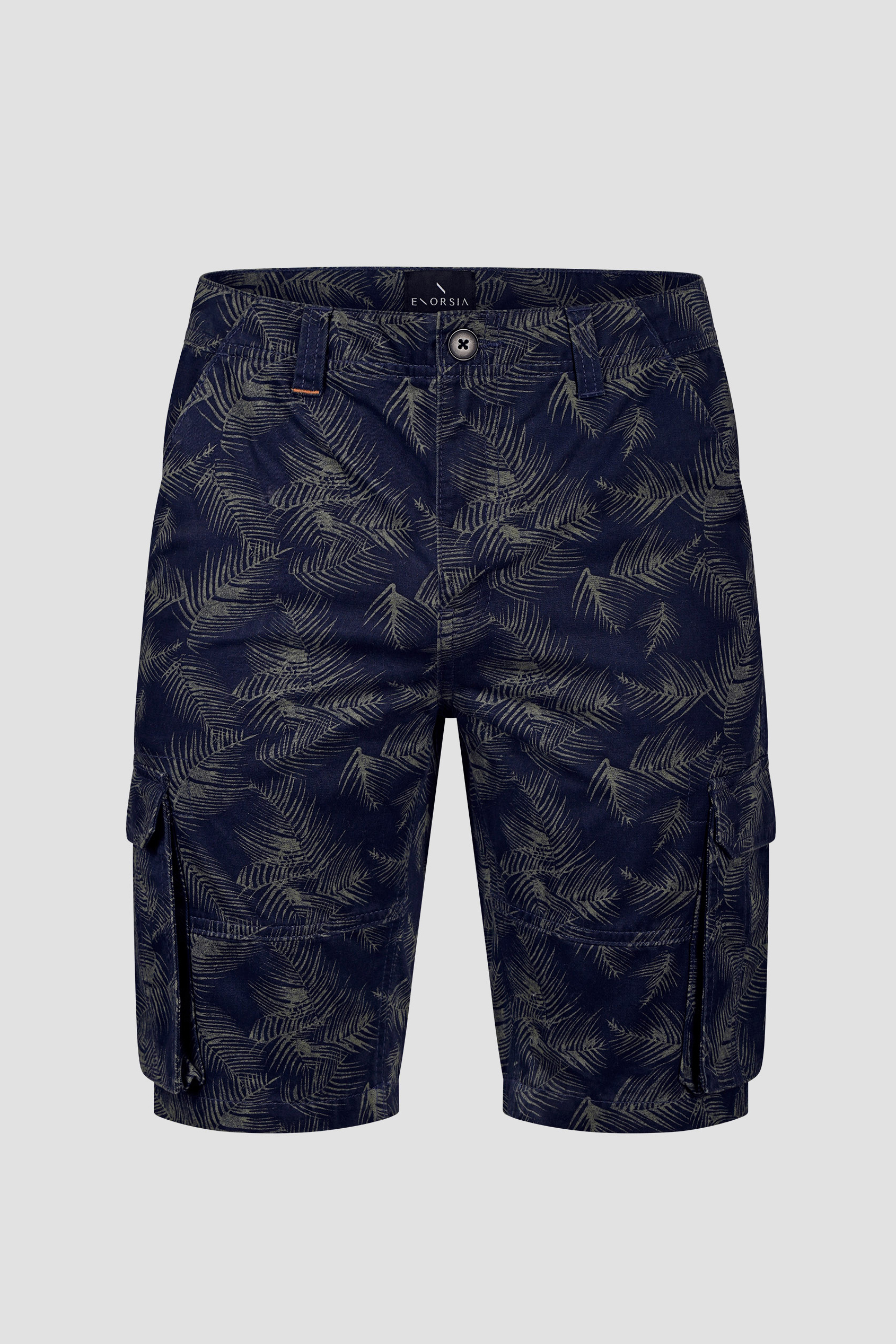 Mens Pure Cotton Palm Print Cargo Shorts