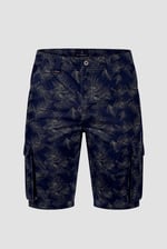Mens Pure Cotton Palm Print Cargo Shorts