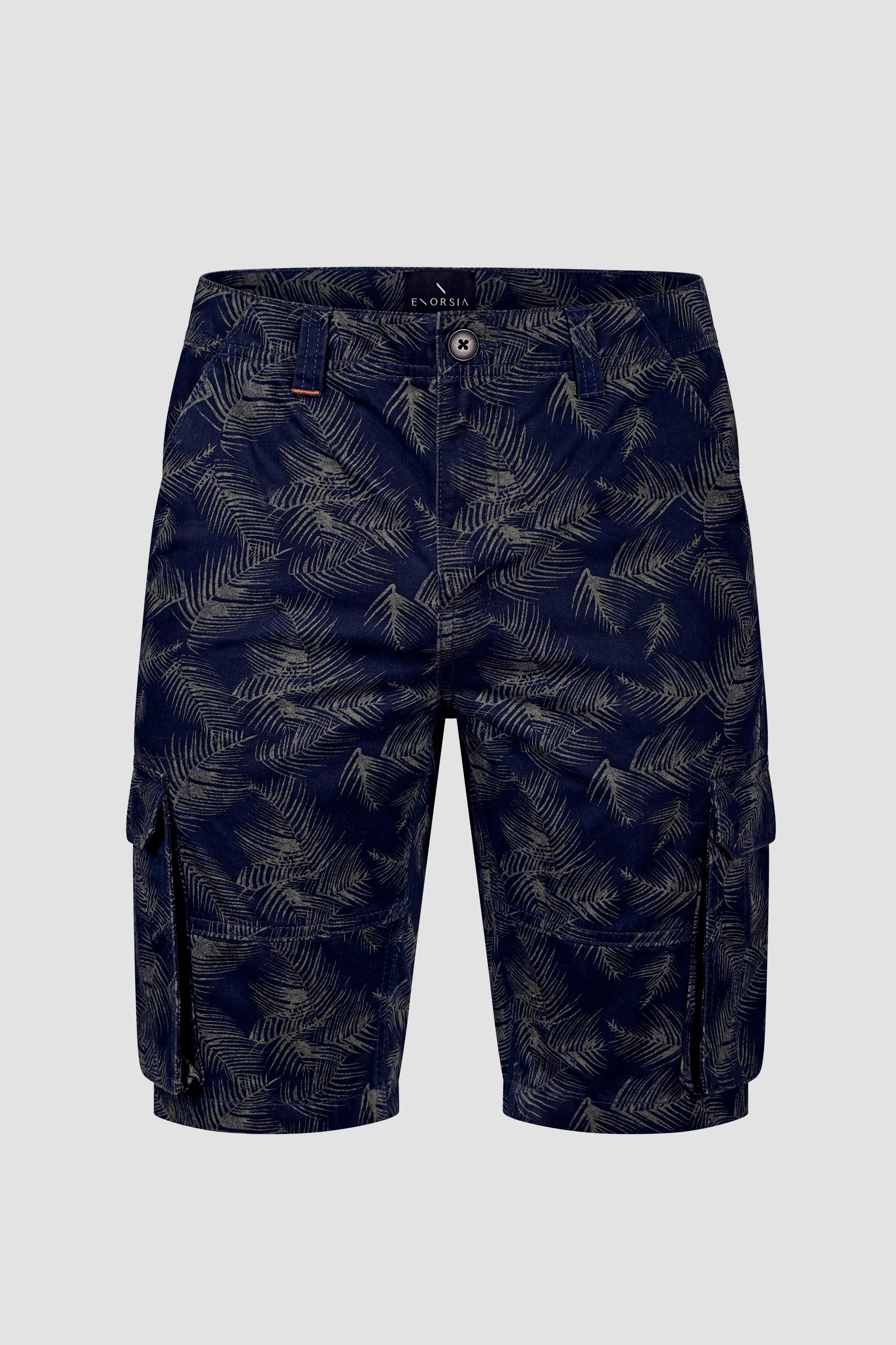 Mens Pure Cotton Palm Print Cargo Shorts