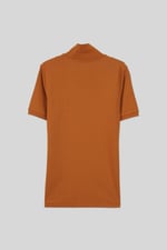 Ribbed Zip Neck Short Sleeve Polo