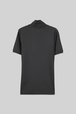 Ribbed Zip Neck Short Sleeve Polo