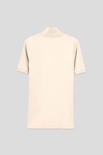 Ribbed Zip Neck Short Sleeve Polo