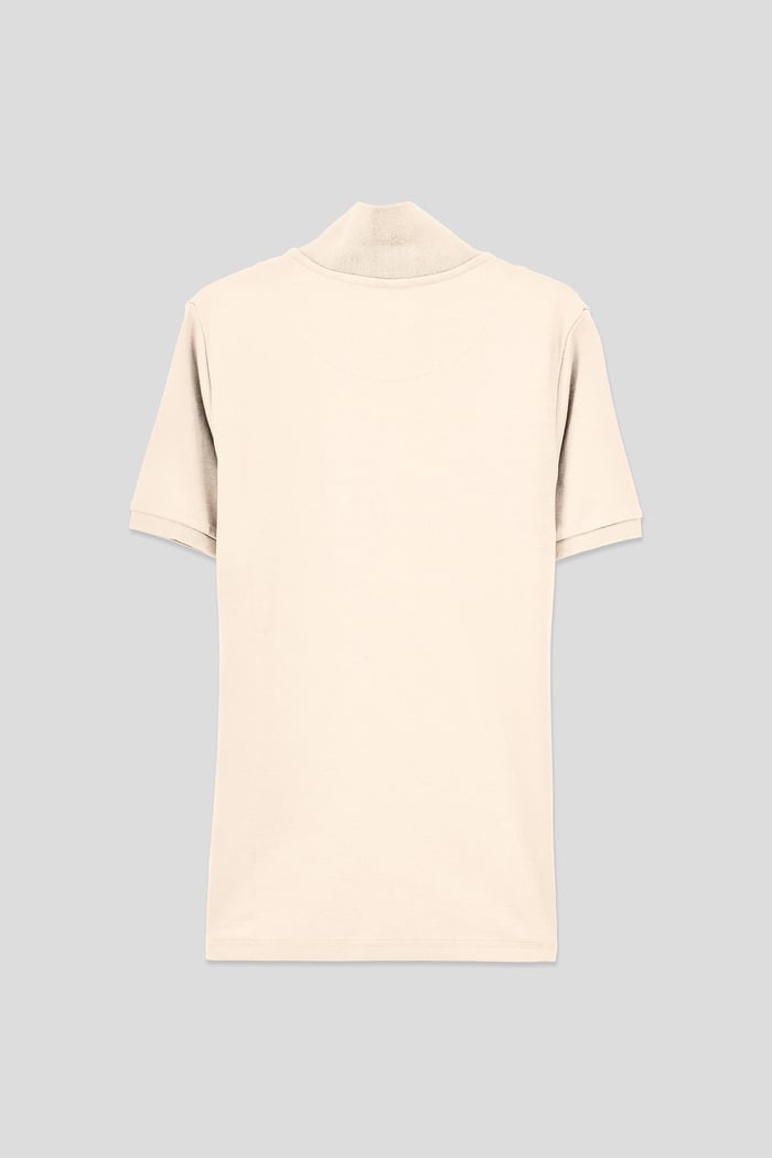 Ribbed Zip Neck Short Sleeve Polo