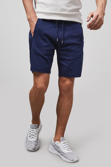 Men's Navy Essential Drawstring Jersey Shorts