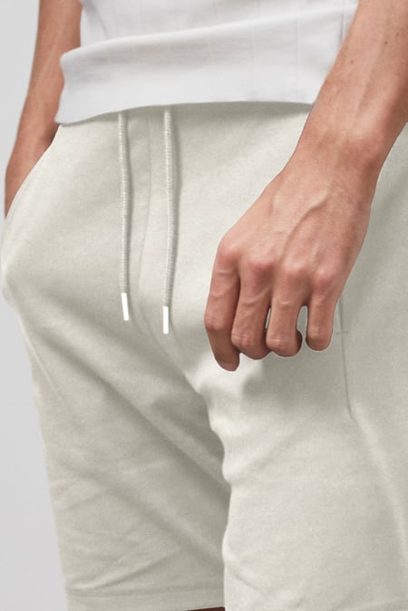 Men's White Essential Drawstring Jersey Shorts