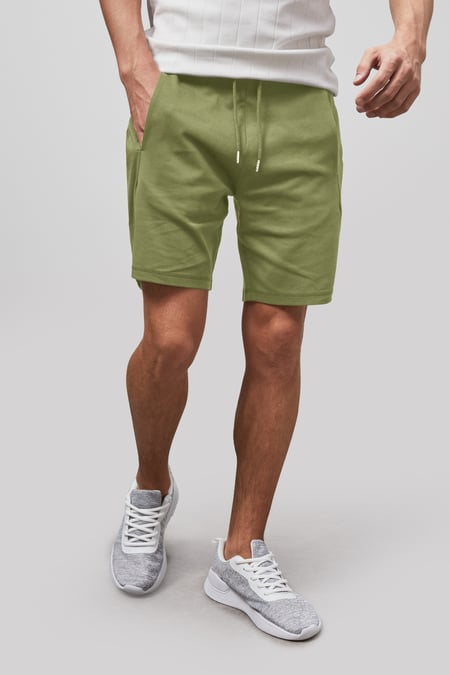 Men's White Essential Drawstring Jersey Shorts