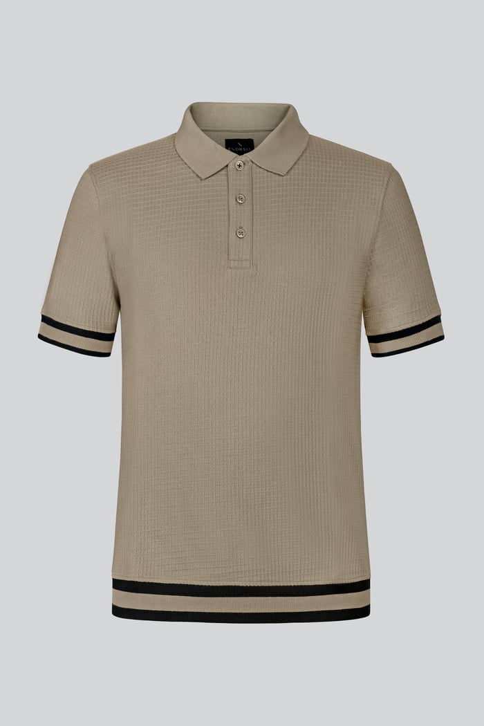 Men's Premium Polo Shirt With Stripe Rib
