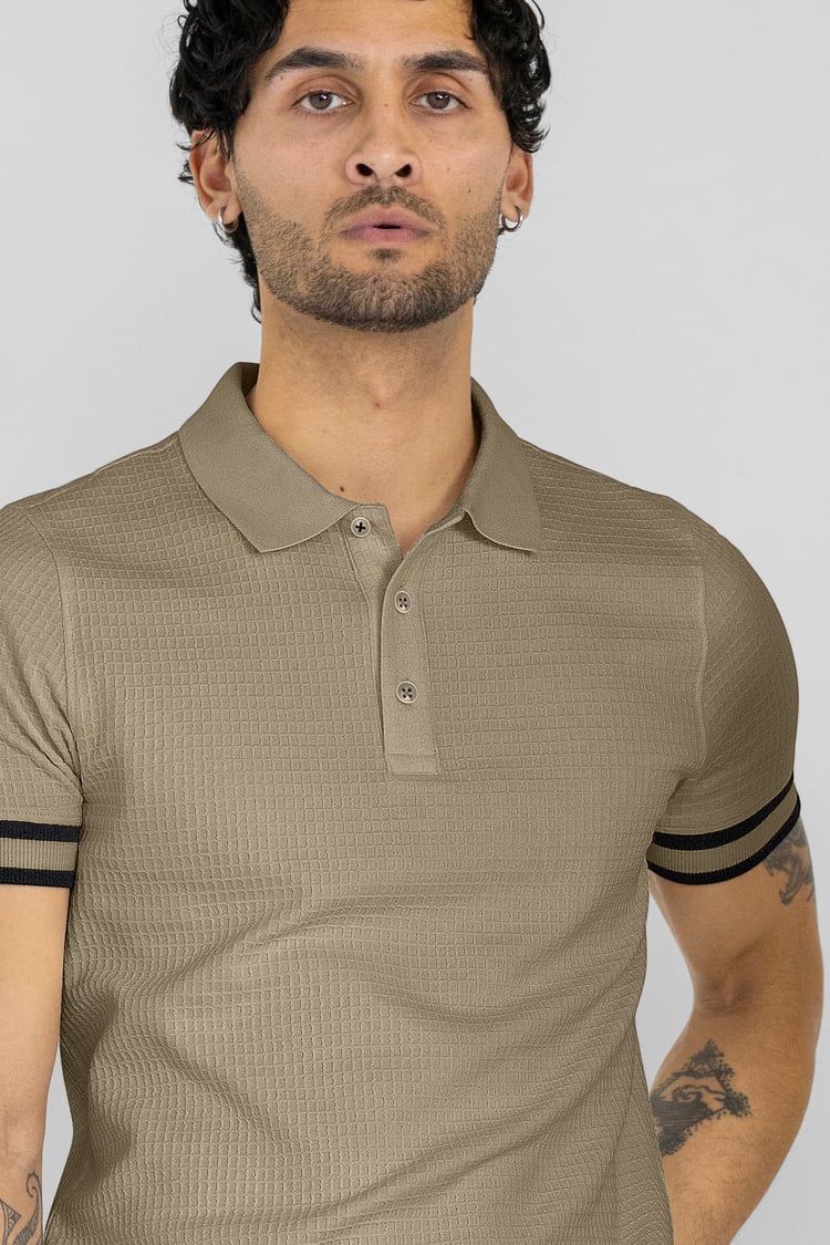 Men's Premium Polo Shirt With Stripe Rib