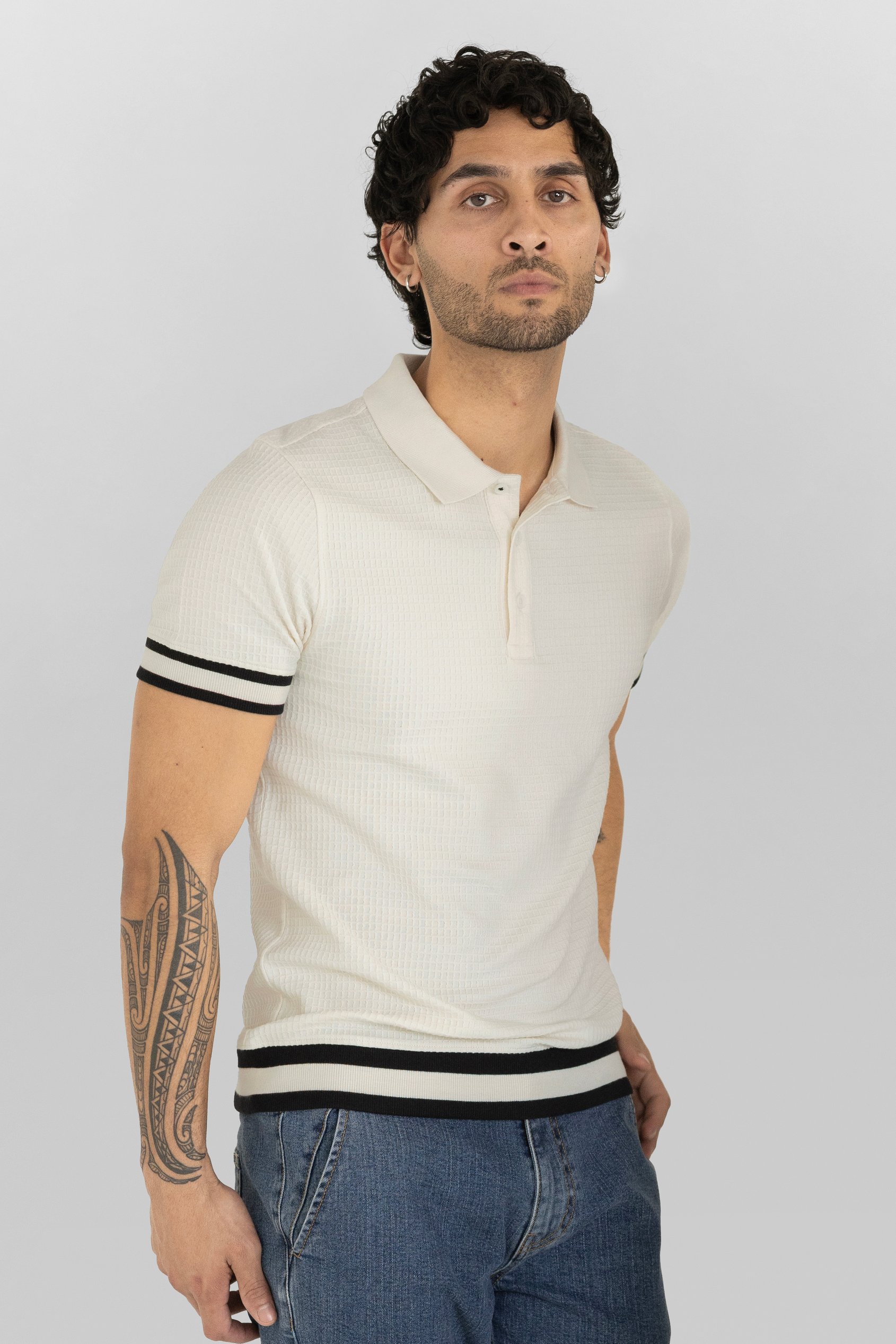 Men's Premium Polo Shirt With Stripe Rib