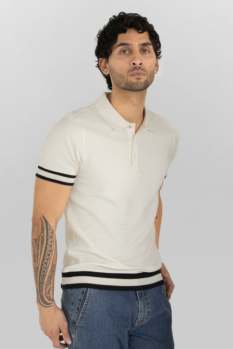 Men's Premium Polo Shirt With Stripe Rib