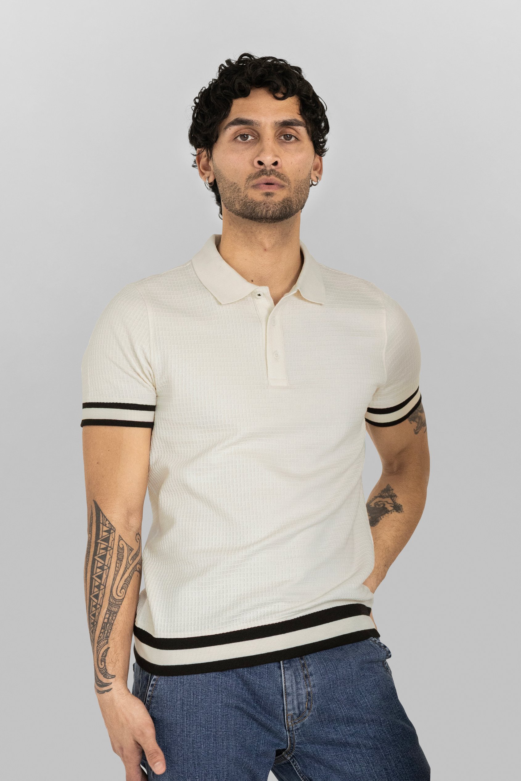 Men's Premium Polo Shirt With Stripe Rib