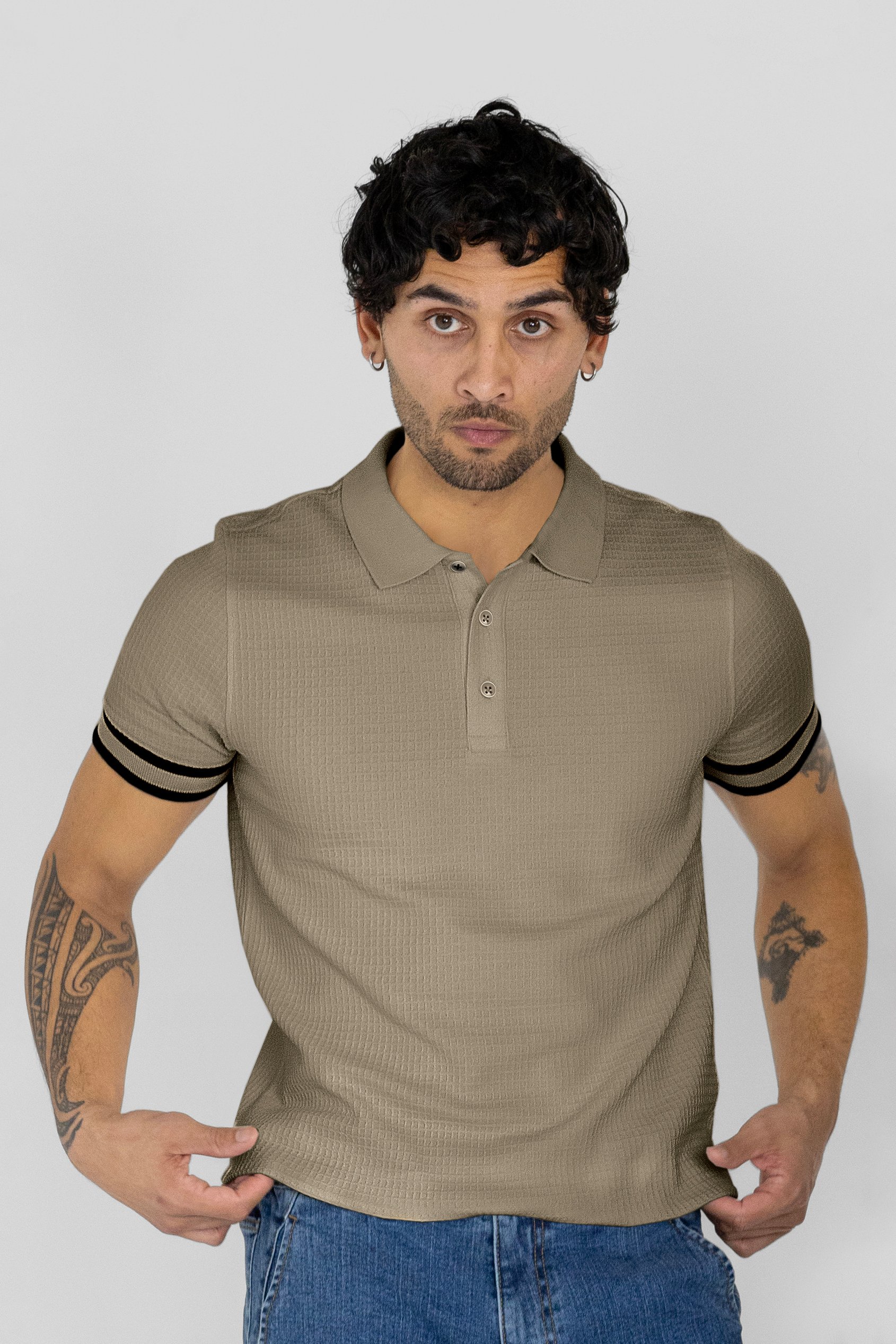 Men's Premium Polo Shirt With Stripe Rib
