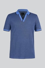 Regular Fit Ribbed V-Neck Polo Shirt