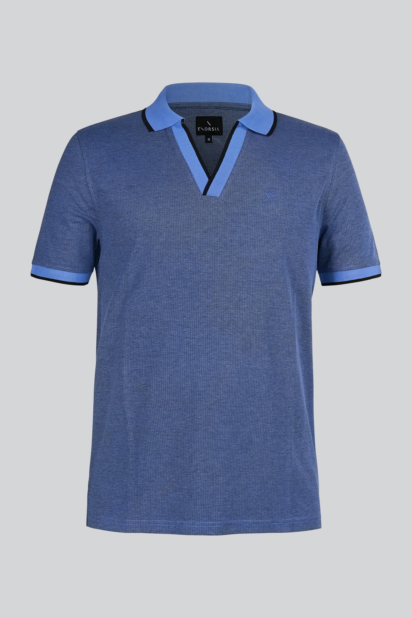 Regular Fit Ribbed V-Neck Polo Shirt