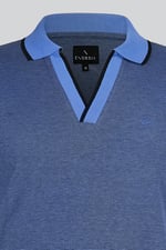 Regular Fit Ribbed V-Neck Polo Shirt