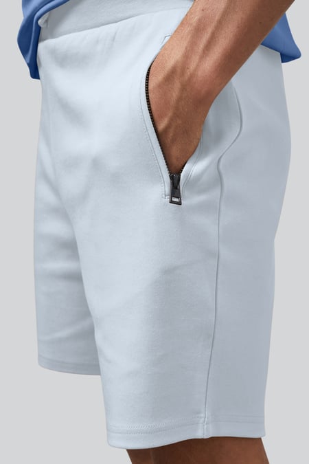 Mens White Jersey Shorts With Zip Pocket
