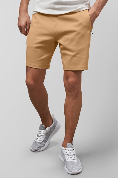 Mens White Jersey Shorts With Zip Pocket