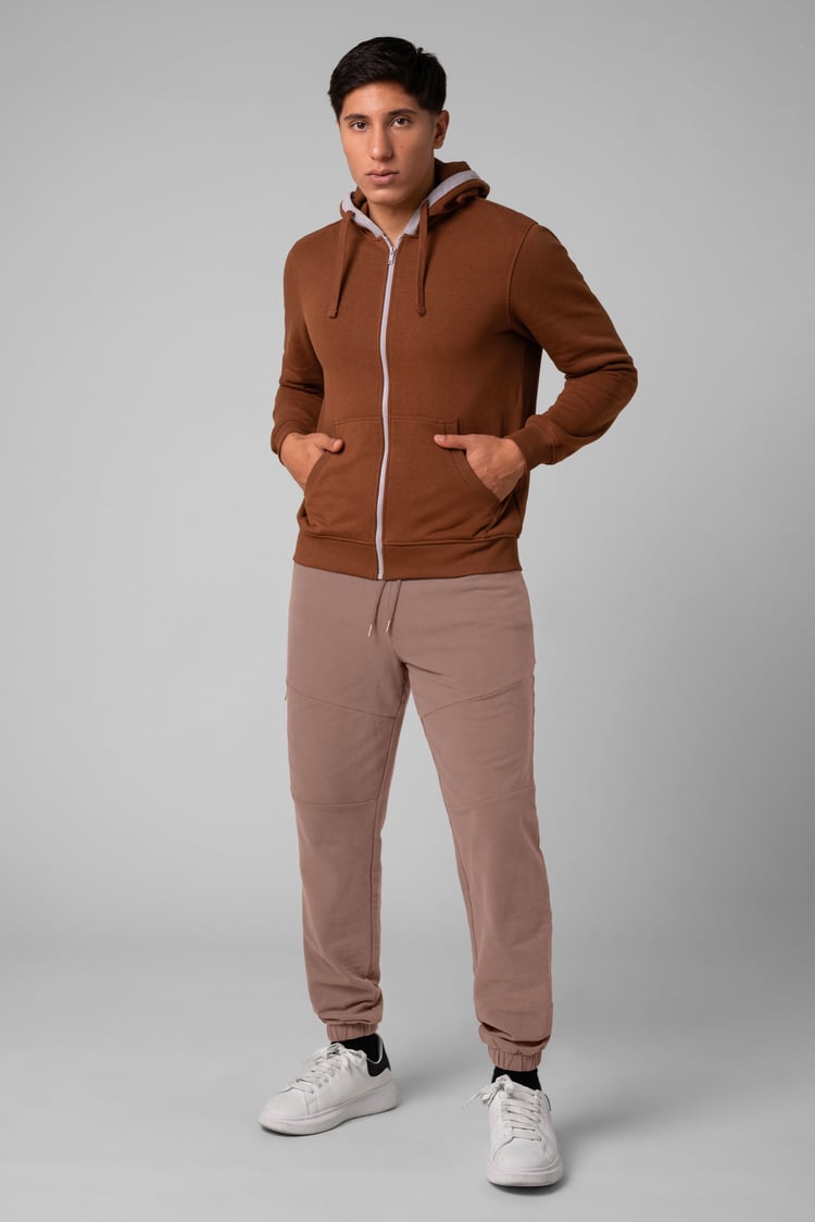 Mens Cut & Sew Zip Jogger