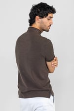 Band Collar Interlock Polo Shirt