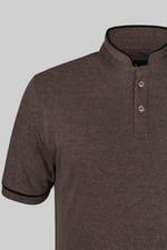 Band Collar Interlock Polo Shirt