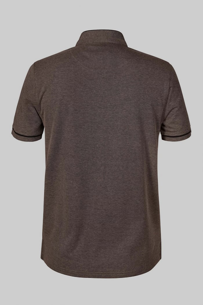 Band Collar Interlock Polo Shirt