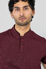 Band Collar Interlock Polo Shirt