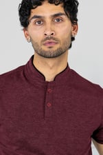 Band Collar Interlock Polo Shirt