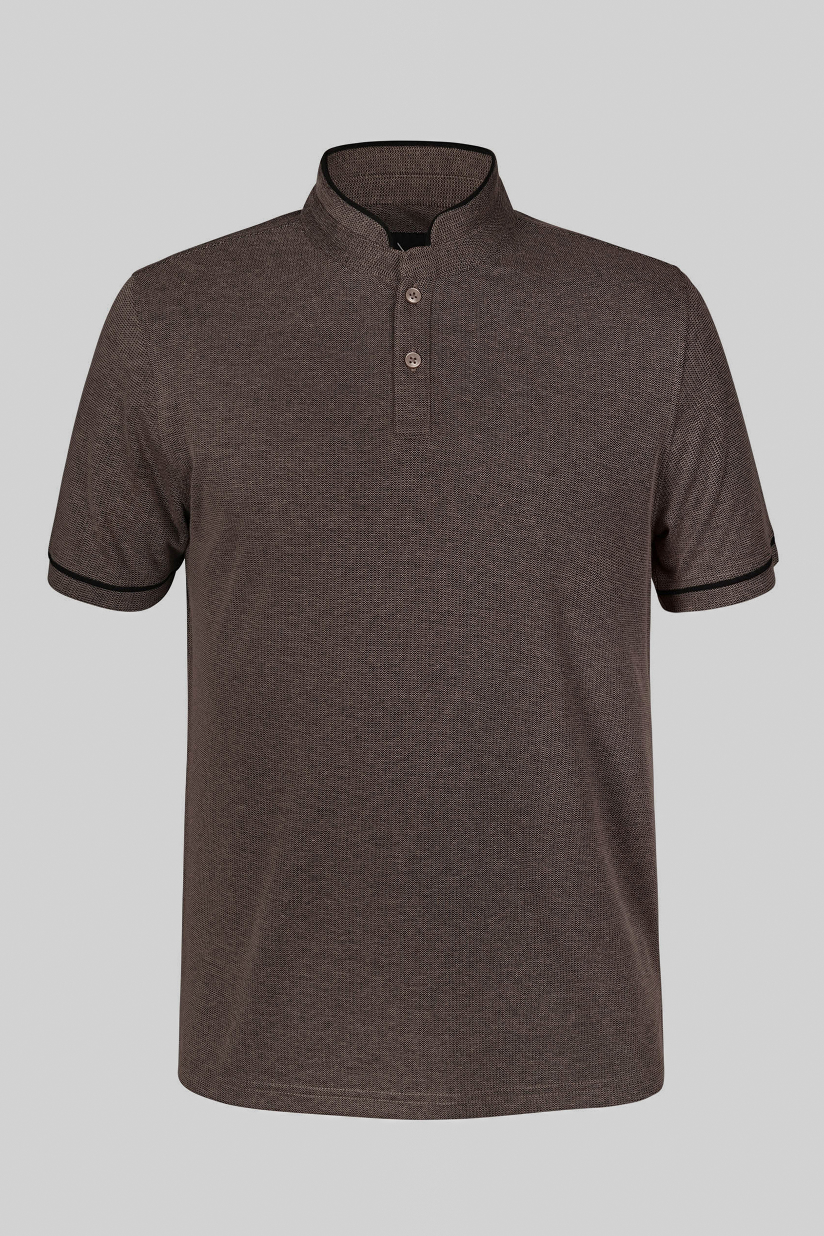 Band Collar Interlock Polo Shirt