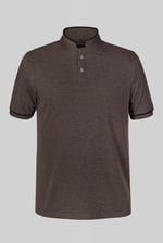 Band Collar Interlock Polo Shirt