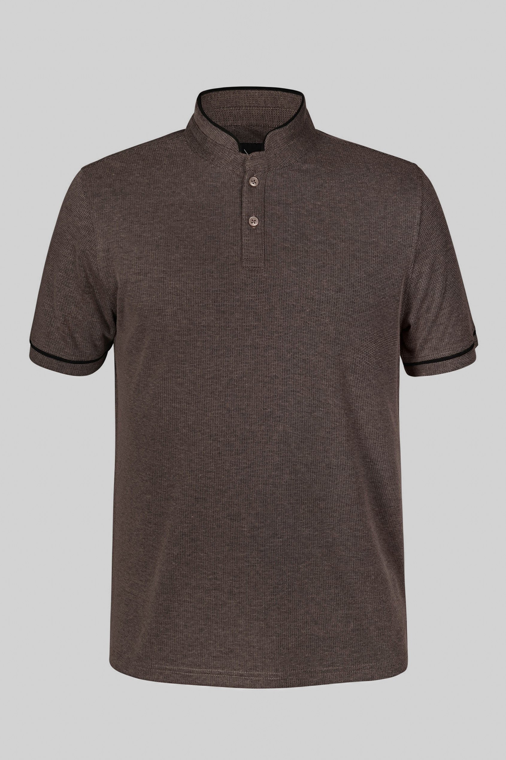 Band Collar Interlock Polo Shirt