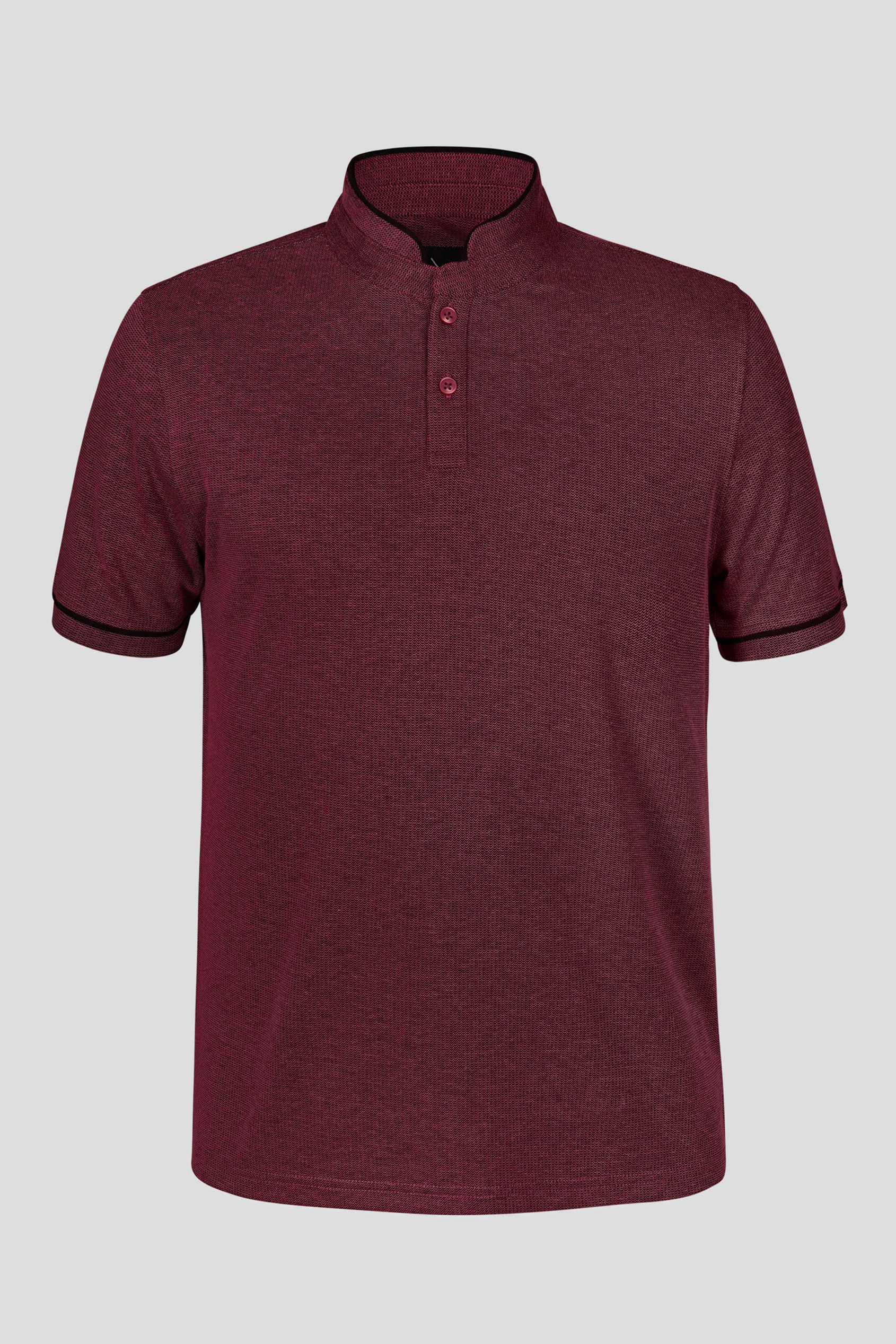 Band Collar Interlock Polo Shirt